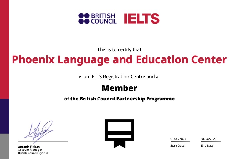 British Council IELTS Certificate